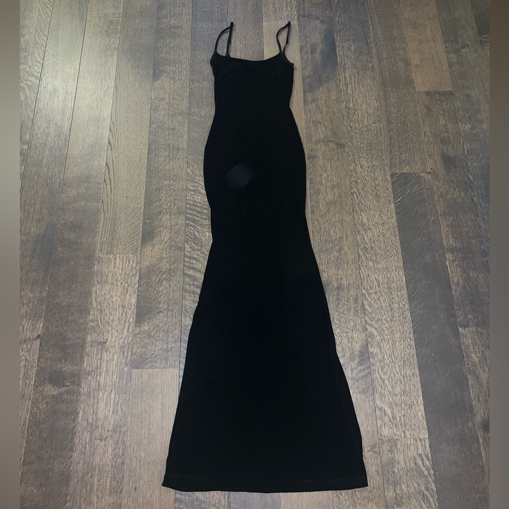Black ribbed skims dress size small